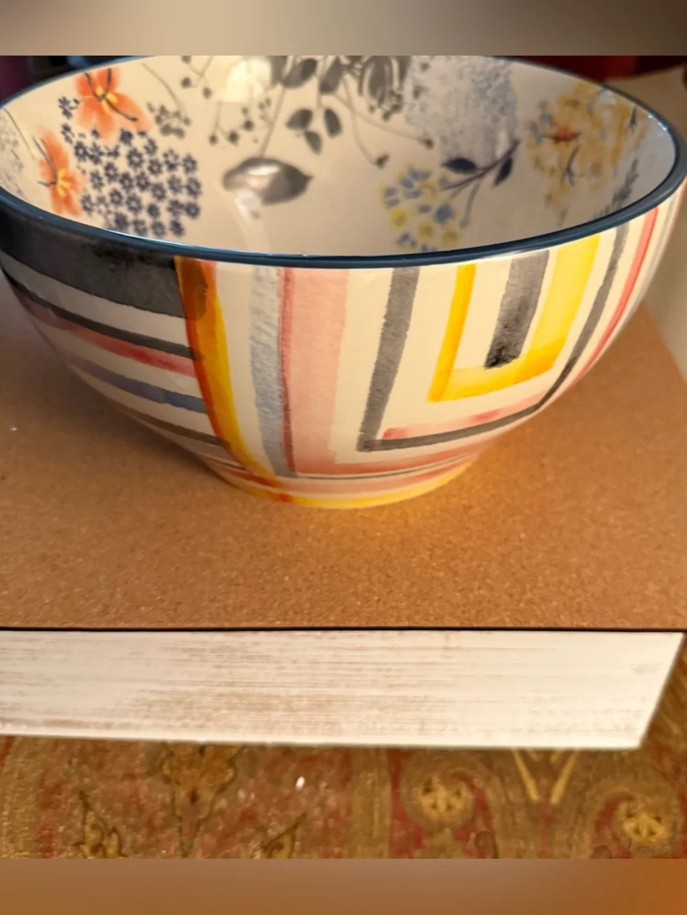 Anthropologie Garden Palette Serving Ceramic Bowl